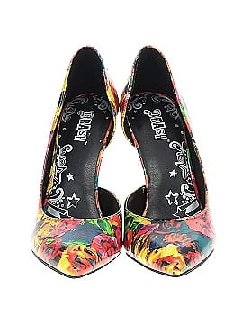 Brash Floral Yellow Heels Size 6 1/2