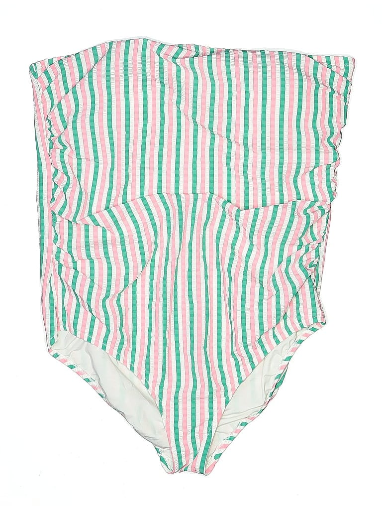 Mango Stripes Green Swimsuit Bottoms Size 16 - photo 1