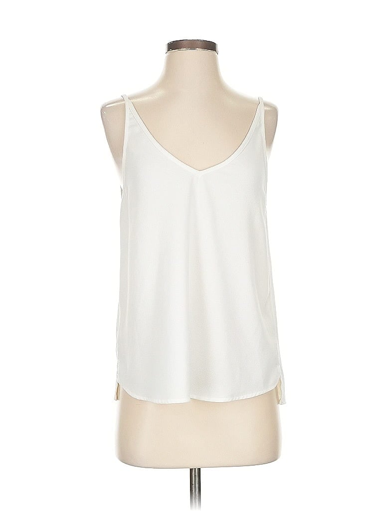 Pre-owned American Apparel Tank Top Ivory Halter Neckline Tops In White
