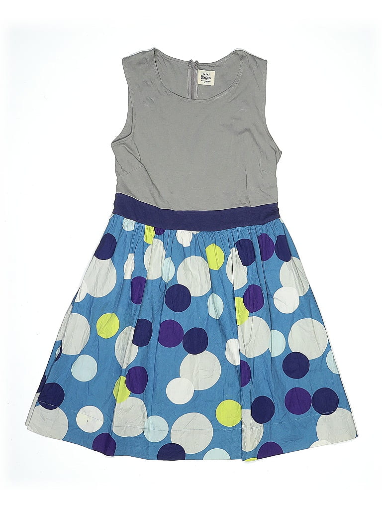 Mini Boden 100% Cotton Polka Dots Gray Dress Size 11 - photo 1