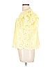 Catherine Malandrino 100% Cotton Yellow Short Sleeve Blouse Size L - photo 5