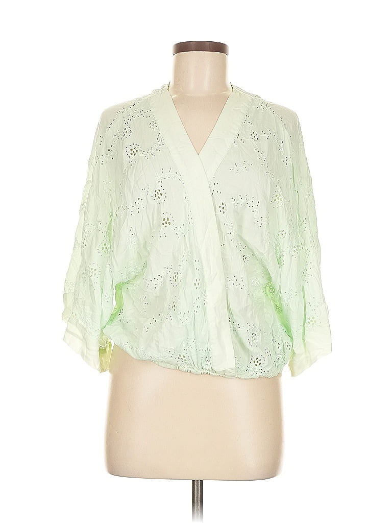 Young Fabulous & Broke Green 3/4 Sleeve Blouse Size M - photo 1