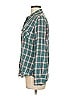 Natural Reflections 100% Cotton Plaid Teal Long Sleeve Button-Down Shirt Size M - photo 5