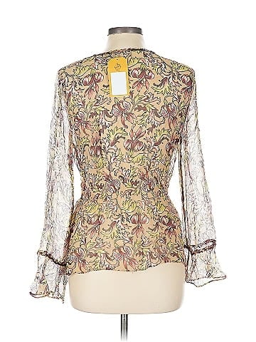 Nicole by Nicole Miller Ivory Floral Sheer Silk Top (view 2)
