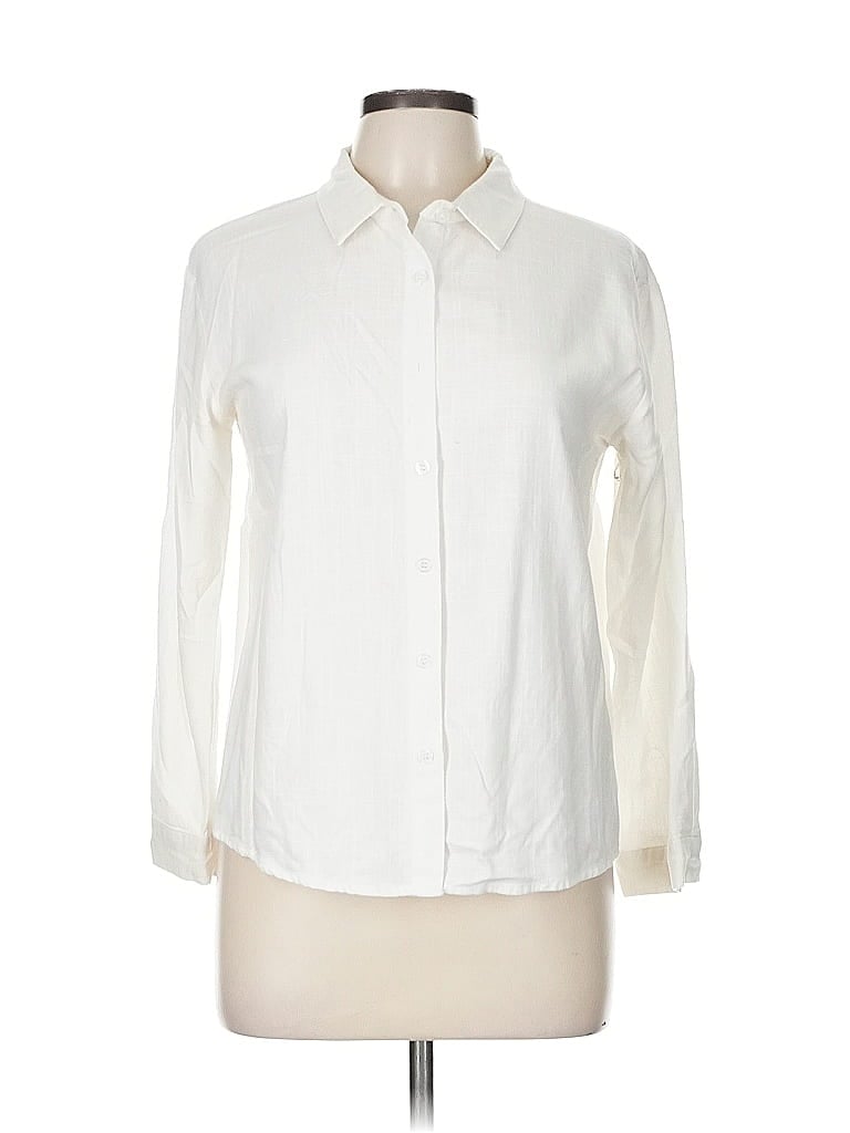 Pre-owned Unbranded Long Sleeve Blouse In White