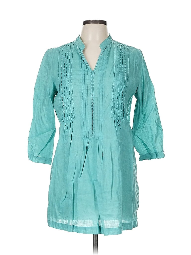 Pre-owned Jjill 3/4 Sleeve Blouse In Blue