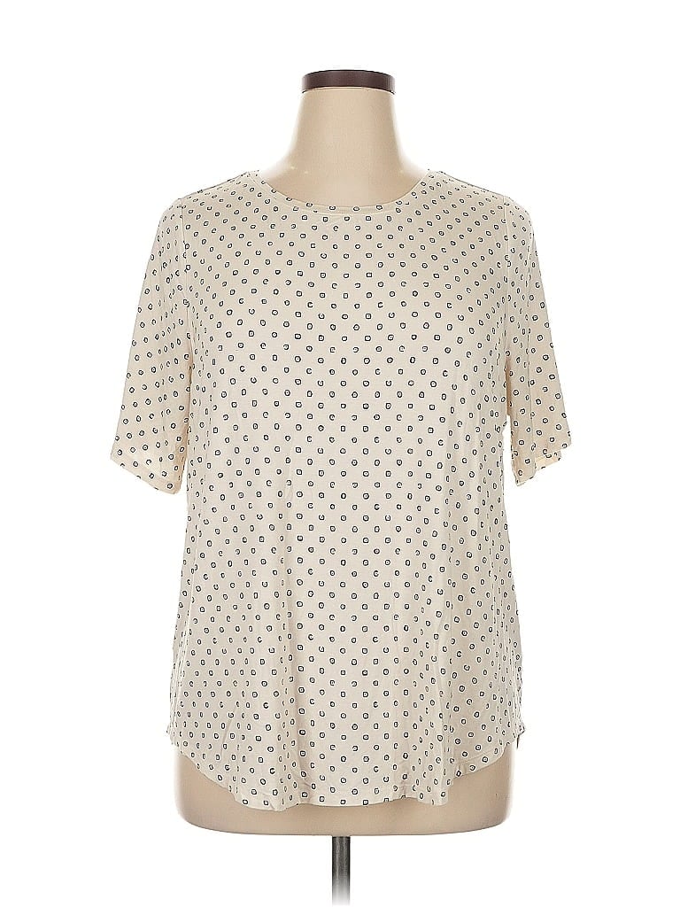 Pre-owned Lane Bryant Short Sleeve T-shirt In White