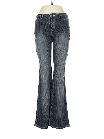 Angels Gray Striped Flared Jeans Style (view 1)