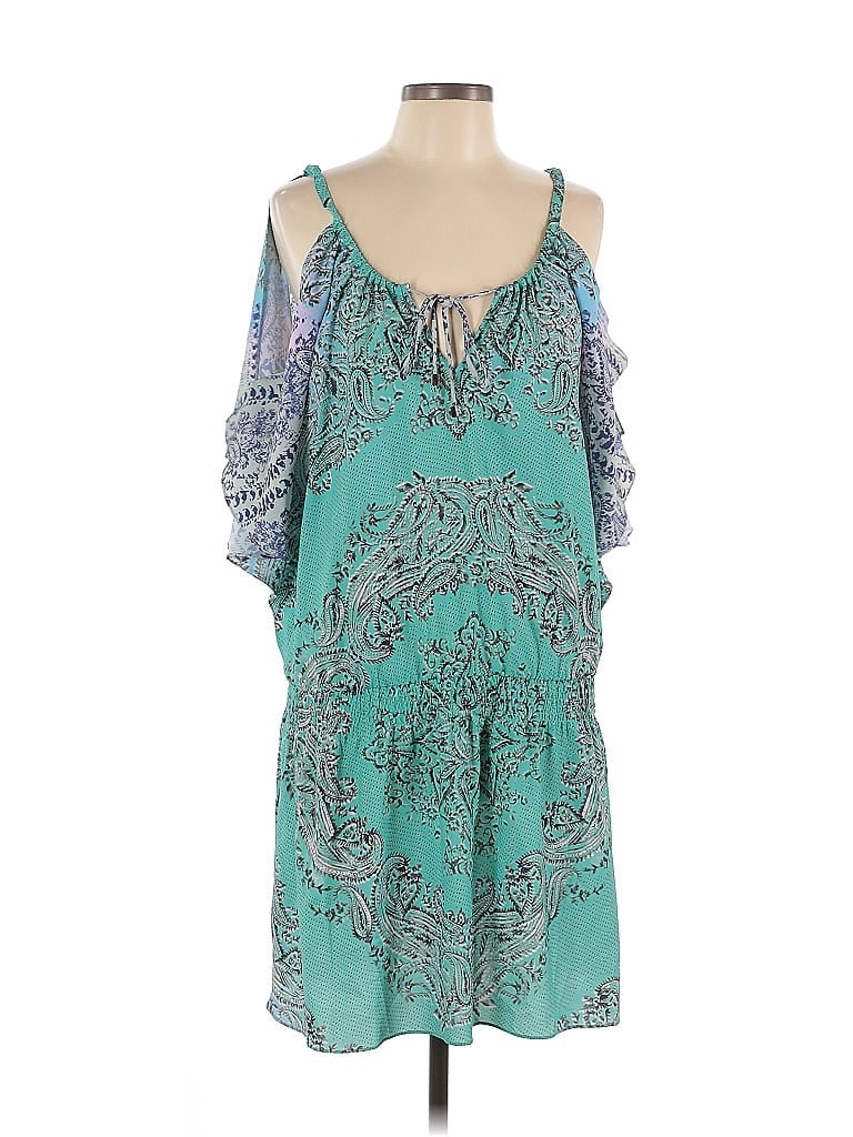 Hale Bob Paisley Teal Cocktail Dress Size L - photo 1