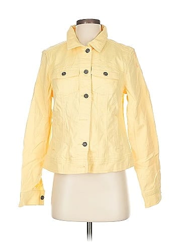Christopher & Banks Yellow Classic Button-Down Jacket (view 1)