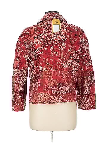 Christopher & Banks Red Paisley Long Sleeve Jacket (view 2)