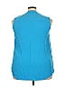 Woman Within 100% Rayon Blue Sleeveless Button-Down Shirt Size 22 - photo 2