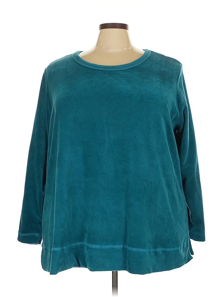 Woman Within 100% Polyester Teal Pullover Sweater Size 26 - photo 1