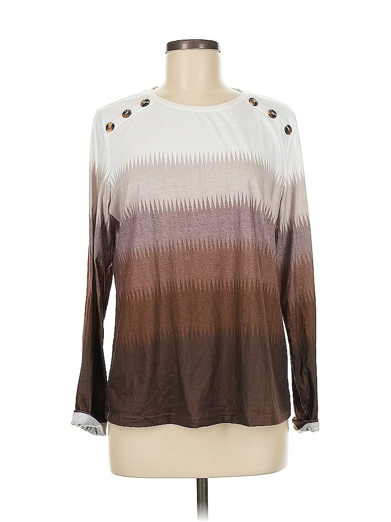 Pre-owned Shein Long Sleeve T-shirt In Brown
