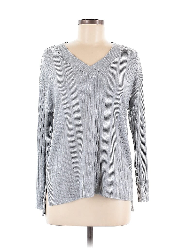 Pre-owned Andrew Marc Long Sleeve T-shirt In Gray