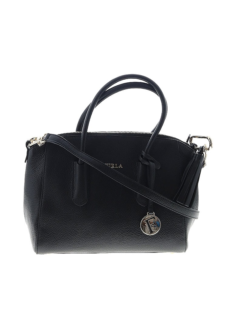 FURLA 100% Leather Black Leather Satchel One size - photo 1