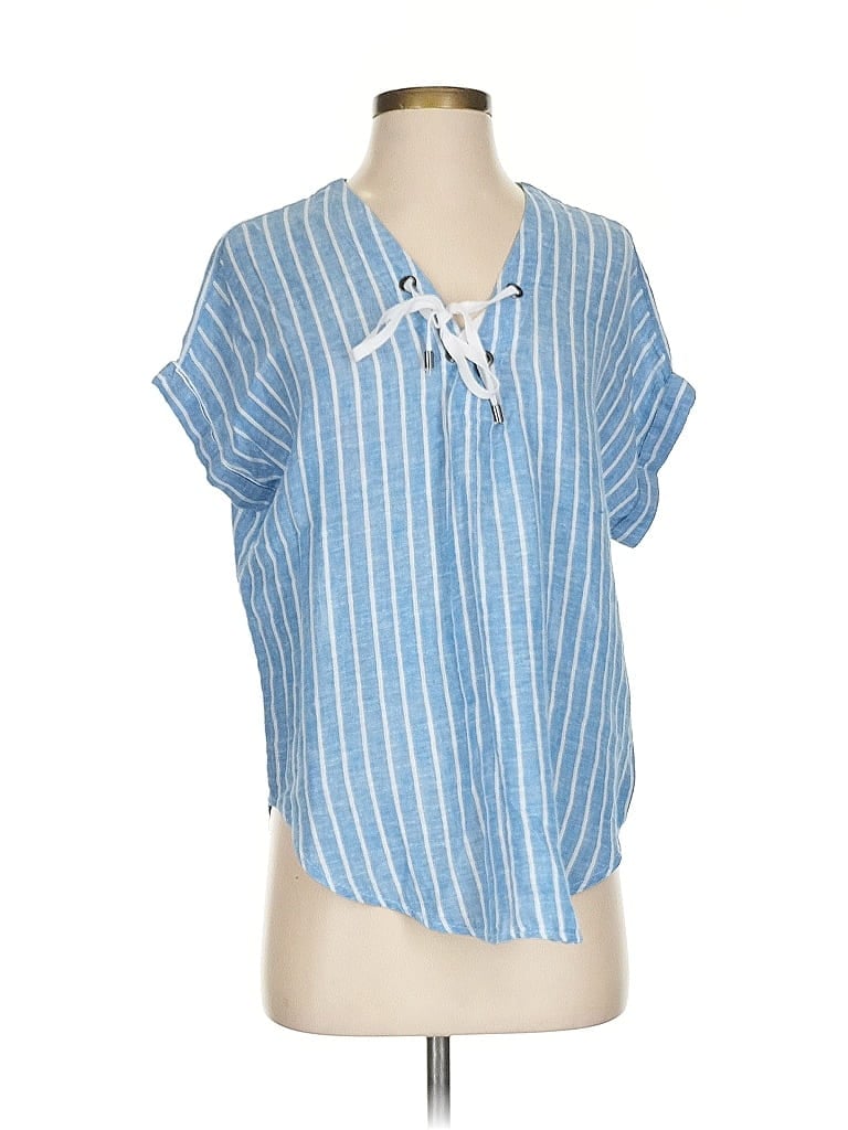 Pre-owned Rails Short Sleeve Blouse In Blue