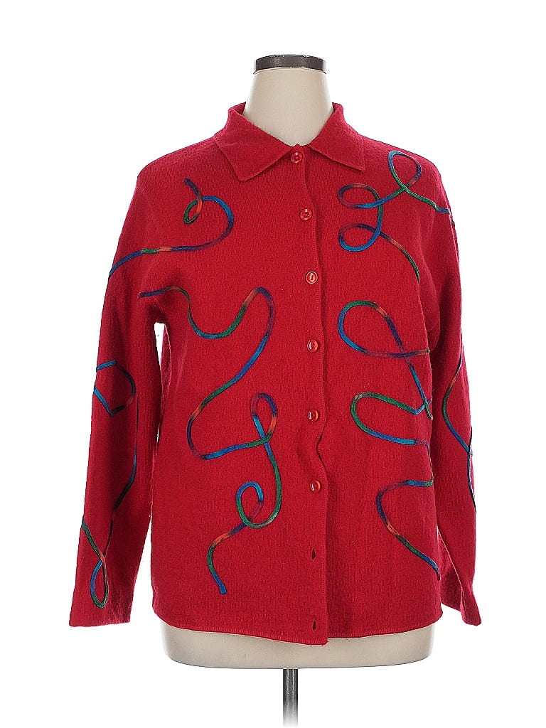 Sag Harbor 100% Wool Red Wool Cardigan Size XL - photo 1