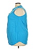 Woman Within 100% Rayon Blue Sleeveless Button-Down Shirt Size 22 - photo 5