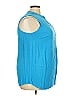Woman Within 100% Rayon Blue Sleeveless Button-Down Shirt Size 22 - photo 4