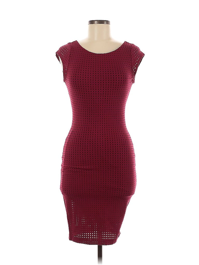 Tart Houndstooth Burgundy Cocktail Dress Size XS - photo 1