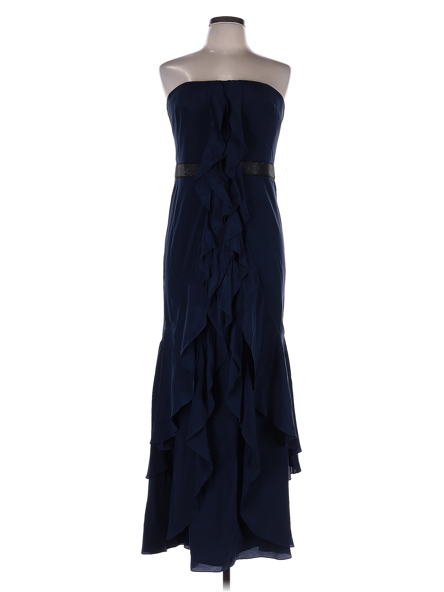 Carmen Marc Valvo 100% Silk Blue Cocktail Dress Size 10
