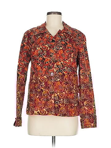 Christopher & Banks Brown Abstract Print Women's Blazer (view 1)