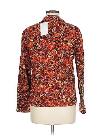 Christopher & Banks Brown Abstract Print Women's Blazer (view 2)