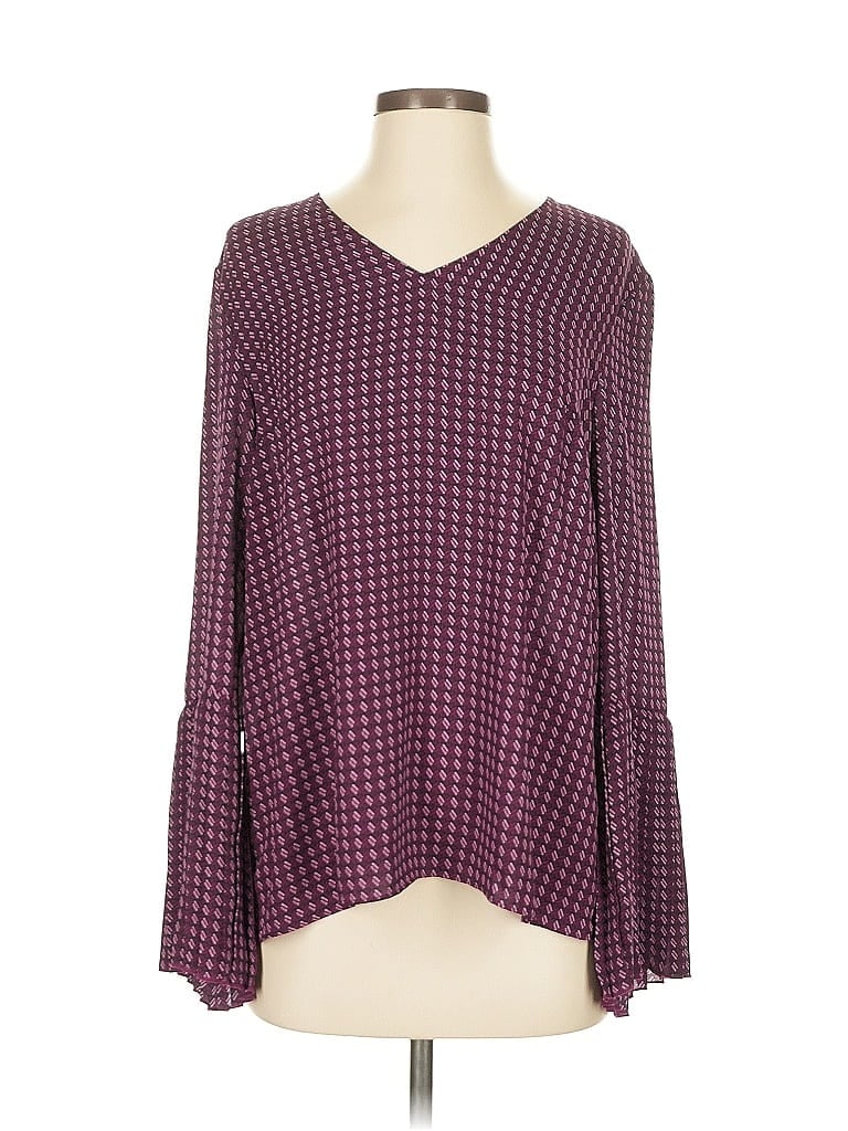 Pre-owned Banana Republic Factory Store Long Sleeve Blouse In Burgundy