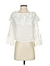 Allison 100% Polyester Ivory White Short Sleeve Blouse Size XS - photo 1