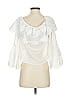 Allison 100% Polyester Ivory White Short Sleeve Blouse Size XS - photo 2