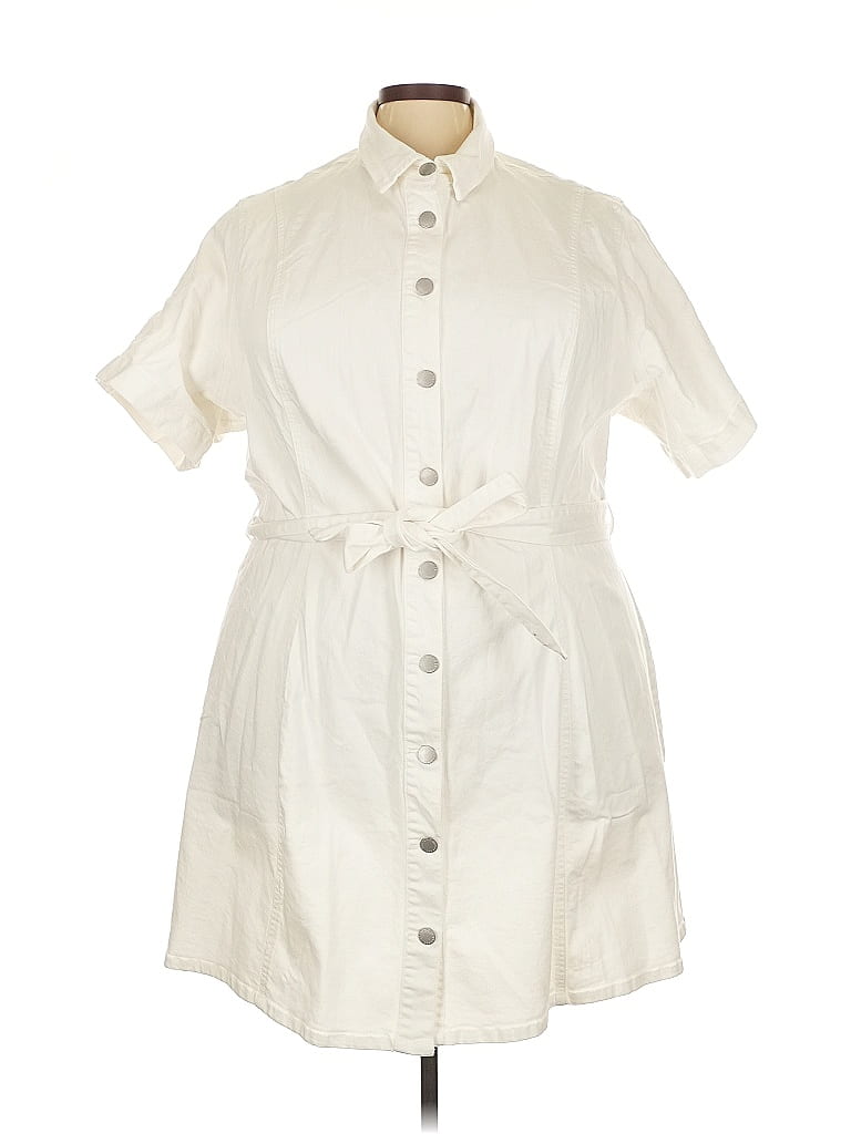 City Chic Ivory Casual Dress Size 24 - photo 1