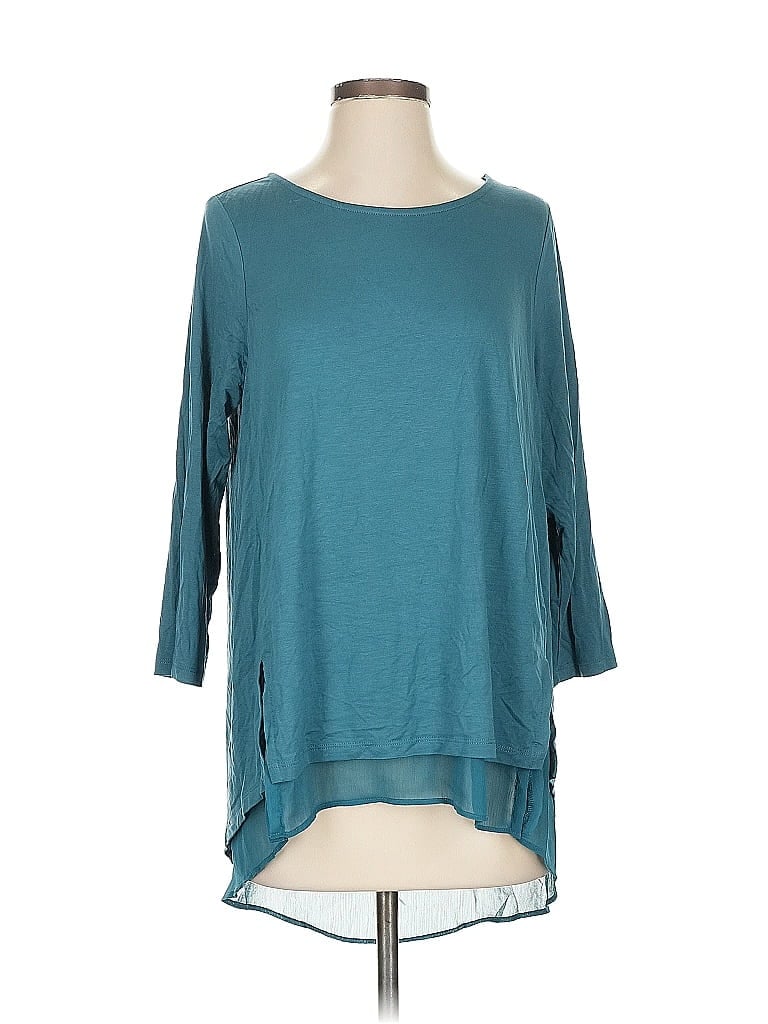 Soft Surroundings Teal 3/4 Sleeve Top Size S - photo 1