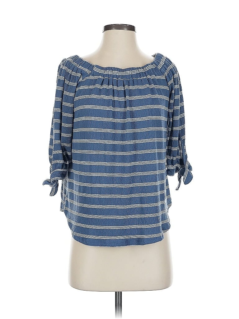 Pre-owned Abercrombie & Fitch 3/4 Sleeve Blouse In Blue