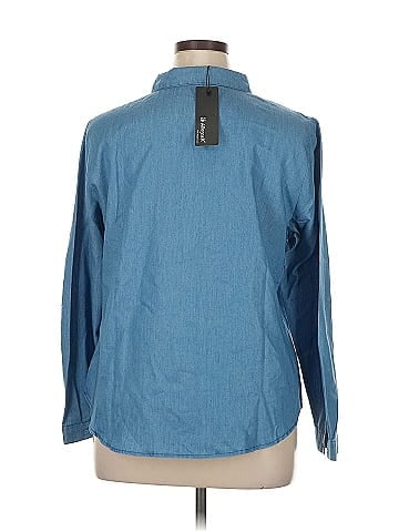 Allegra K Long Sleeve Button-Down Shirt (view 2)