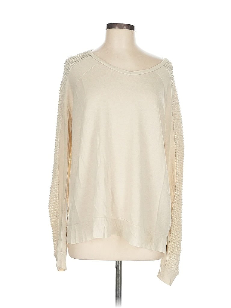Pre-owned T Party Long Sleeve Top Ivory Crew Neck Tops In White