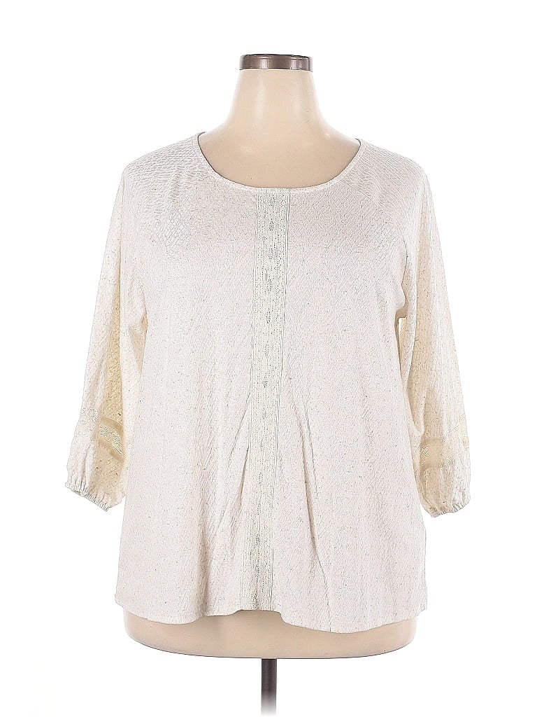 Cable & Gauge Ivory 3/4 Sleeve T-Shirt Size 2X - photo 1