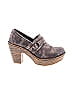 Born Print Brown Silver Heels Size 6 1/2 - photo 1