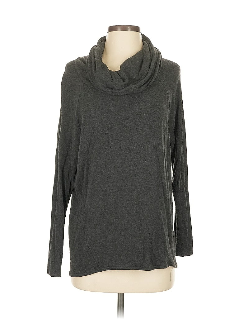Pre-owned Lou & Grey Long Sleeve Top Gray Cowl Neck Tops