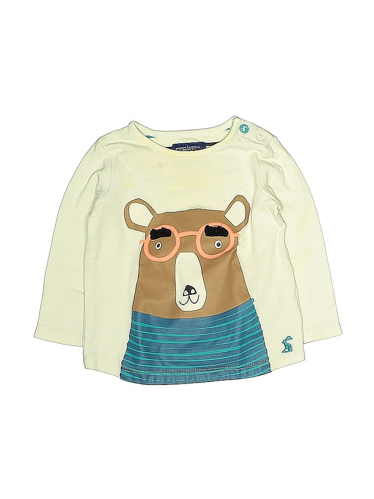 Pre-owned Joules Babies' Long Sleeve T-shirt In White