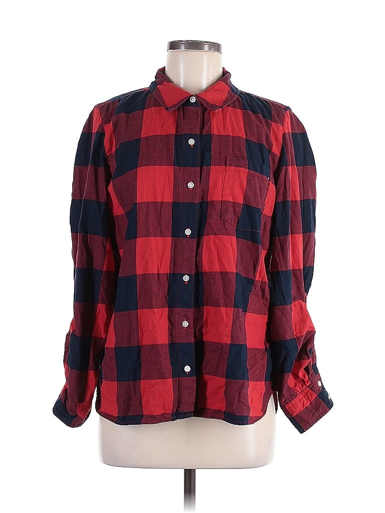 Pre-owned Tommy Hilfiger Long Sleeve Button Down Shirt In Red