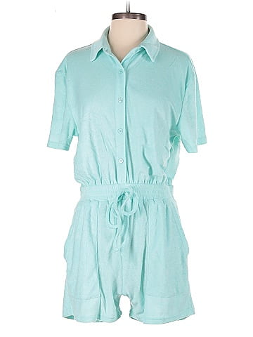 Pink Lily Green Relaxed Fit Summer Romper (view 1)
