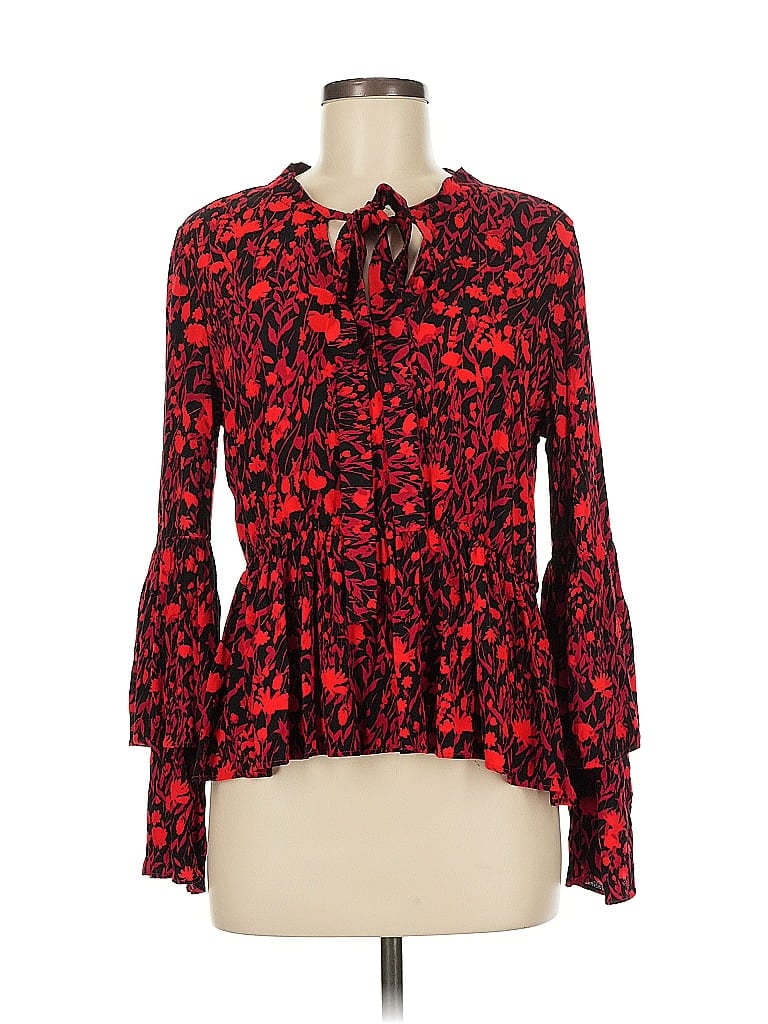 Pre-owned A Loves A Long Sleeve Blouse In Red
