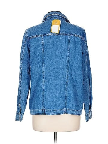 Basic Editions Blue Denim Jacket with Embroidery (view 2)