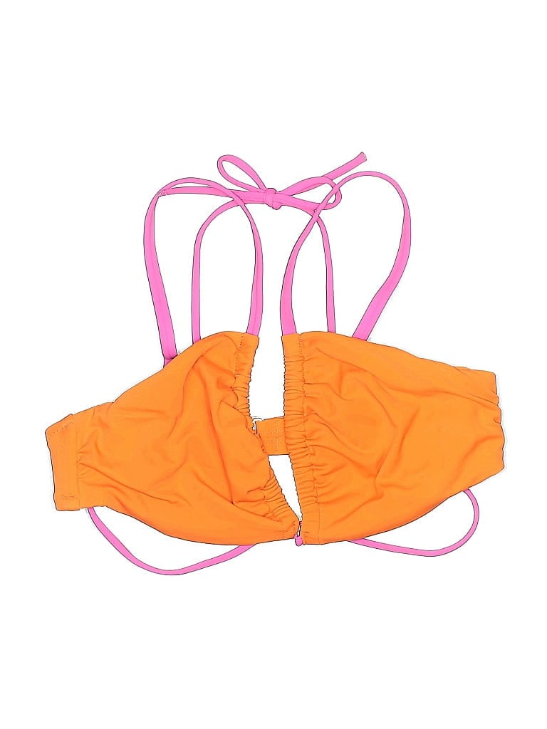 Shade & Shore Solid Orange Swimsuit Top Size L - photo 1