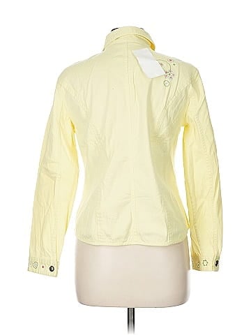 Christopher & Banks Yellow Embroidered Stretch Cotton Jacket (view 2)