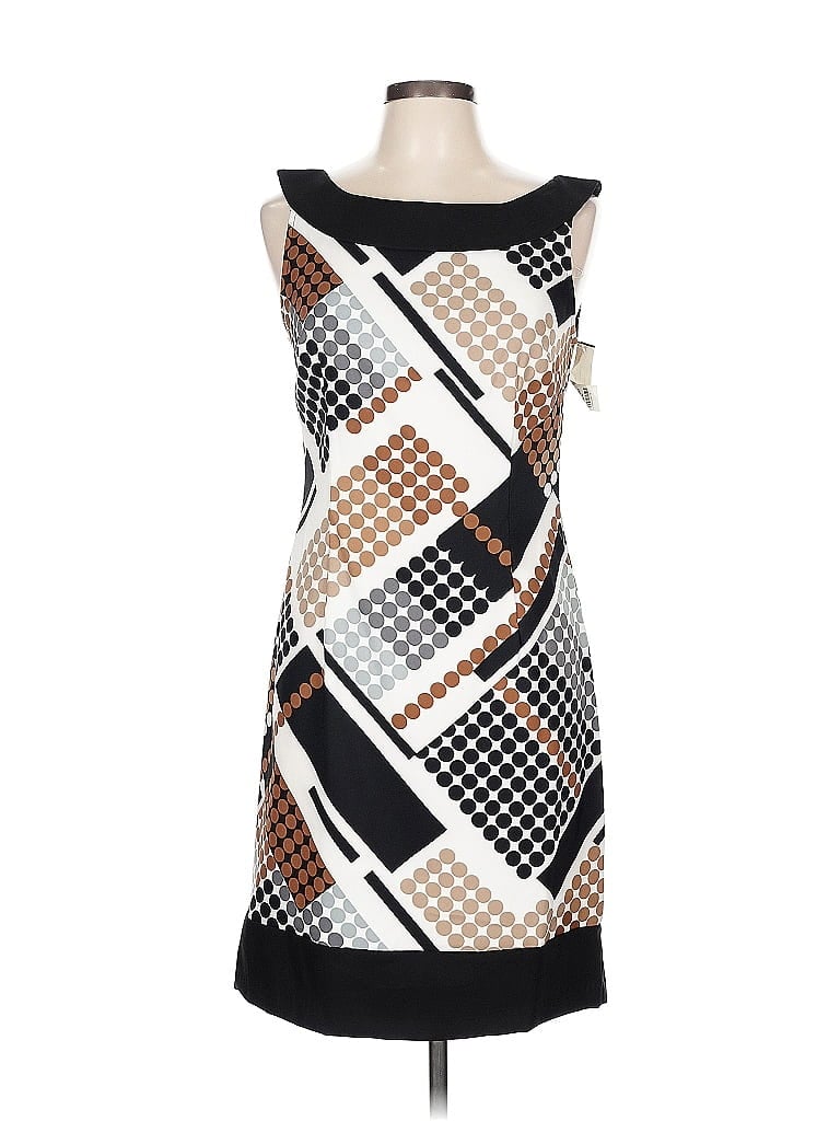 Connected Apparel Graphic Brown Cocktail Dress Size 10 - photo 1