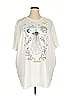 Torrid 100% Cotton Ivory Short Sleeve T-Shirt Size 4X Plus (4) - photo 1