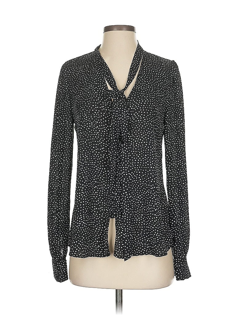 Pre-owned Lulus Long Sleeve Blouse In Black