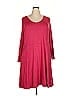Terra & Sky Solid Burgundy Casual Dress Size 3X - photo 1